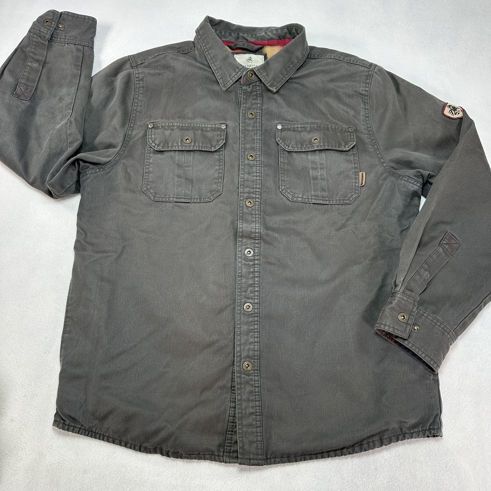 Legendary Whitetails Jacket Mens Large Gray Journeyman‎ Canvas Shacket Lined